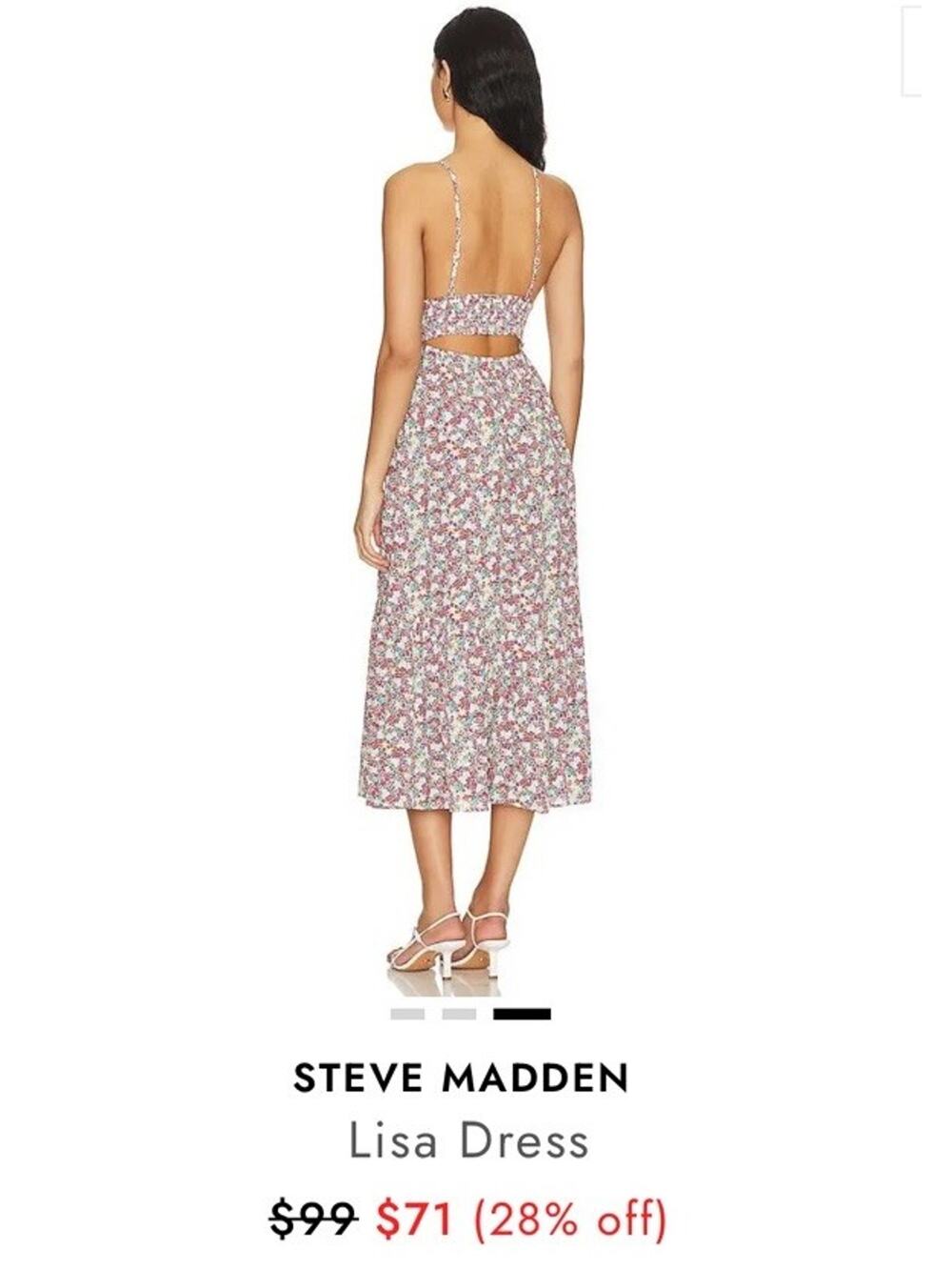 MSRP $99 NWT Steve Madden Steve Madden Lisa Dress Ditsy Floral Sundress Sz M
